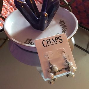 Chaps Pearl &Pave earrings and bracelet set-NEW